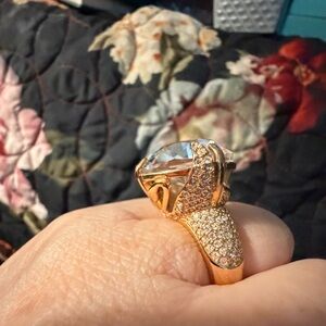 Swarovski Rose Gold and Silver Crystal Ring